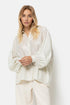 Âme antwerp gala striped oversized shirt off white silver